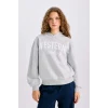 E3658 Oversize Geniş Kalıp Kapüşonlu Baskılı Kalın Sweatshirt Kumaşı Sweatshirt