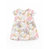 LCW baby Ekru Bisiklet Yaka Kısa Kollu Baskılı Kız Bebek Elbise