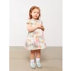 LCW baby Ekru Bisiklet Yaka Kısa Kollu Baskılı Kız Bebek Elbise
