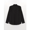 LCWAIKIKI Classic Siyah Regular Fit Uzun Kollu Gabardin Erkek Gömlek
