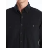 LCWAIKIKI Classic Siyah Regular Fit Uzun Kollu Gabardin Erkek Gömlek