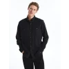 LCWAIKIKI Classic Siyah Regular Fit Uzun Kollu Gabardin Erkek Gömlek