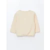 LCW baby Bej Bisiklet Yaka Nakışlı Erkek Bebek Sweatshirt ve Eşofman Alt 2li Takım