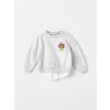 LCW baby Beyaz Baskılı Erkek Bebek Sweatshirt ve Pantolon 2li Takım