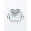 LCW baby Ekru Nakışlı Erkek Bebek Sweatshirt ve Pantolon 2li