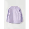LCW baby Lila Bisiklet Yaka Uzun Kollu Baskılı Kız Bebek Sweatshirt ve Eşofman Alt 2li Takım