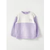 LCW baby Lila Bisiklet Yaka Uzun Kollu Baskılı Kız Bebek Sweatshirt ve Eşofman Alt 2li Takım