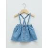 LCW baby Mavi Beli Lastikli Basic Kız Bebek Jean Etek