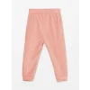 LCW baby Pembe Bisiklet Yaka Kadife Kız Bebek Pijama Takımı