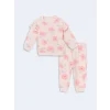 LCW baby Pembe Bisiklet Yaka Kız Çocuk Sweatshirt ve Tayt