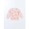LCW baby Pembe Bisiklet Yaka Kız Çocuk Sweatshirt ve Tayt