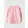 LCW baby Pembe Bisiklet Yaka Uzun Kollu Baskılı Kız Bebek Sweatshirt ve Eşofman Alt 2li Takım