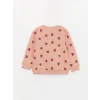 LCW baby Pembe Bisiklet Yaka Uzun Kollu Baskılı Kız Bebek Sweatshirt ve Tayt 2li Takım