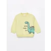 LCW baby Sarı Bisiklet Yaka Baskılı Erkek Bebek Sweatshirt ve Eşofman Alt 2li