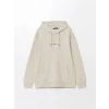LCW Casual Bej Uzun Kollu Baskılı Erkek Kalın Hoodie
