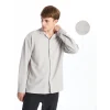 LCW Casual Gri Regular Fit Uzun Kollu Erkek Dokulu Gömlek