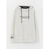 LCW Casual Gri Uzun Kollu Baskılı Erkek Hoodie