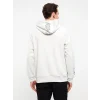 LCW Casual Gri Uzun Kollu Baskılı Erkek Hoodie
