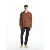 LCW Casual Kahverengi Regular Fit Uzun Kollu Erkek Dokulu Gömlek