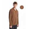 LCW Casual Kahverengi Regular Fit Uzun Kollu Erkek Dokulu Gömlek