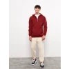 LCW Casual Kırmızı Uzun Kollu Baskılı Erkek Kalın Hoodie