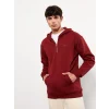 LCW Casual Kırmızı Uzun Kollu Baskılı Erkek Kalın Hoodie