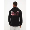 LCW Casual Siyah Uzun Kollu Baskılı Erkek Hoodie