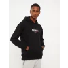 LCW Casual Siyah Uzun Kollu Baskılı Erkek Hoodie