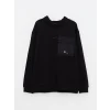 LCW Casual Siyah Uzun Kollu Baskılı Erkek Hoodie