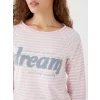 LCW DREAM Pembe Bisiklet Yaka Nakışlı Uzun Kollu Kadın Pijama Takımı