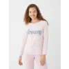 LCW DREAM Pembe Bisiklet Yaka Nakışlı Uzun Kollu Kadın Pijama Takımı