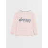 LCW DREAM Pembe Bisiklet Yaka Nakışlı Uzun Kollu Kadın Pijama Takımı
