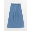 LCW Grace Mavi Kadın Beli Lastikli Düz Jean Etek