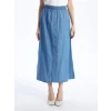LCW Grace Mavi Kadın Beli Lastikli Düz Jean Etek