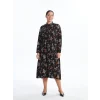 LCW Grace Siyah Desenli Kadın Gömlek Elbise