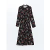 LCW Grace Siyah Desenli Kadın Gömlek Elbise