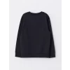 LCW Kids Antrasit Bisiklet Yaka Baskılı Uzun Kollu Erkek Çocuk Sweatshirt