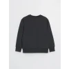 LCW Kids Antrasit Bisiklet Yaka Baskılı Uzun Kollu Erkek Çocuk Sweatshirt