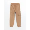 LCW Kids Bej Beli Lastikli Erkek Çocuk Kargo Jogger Pantolon