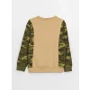 LCW Kids Bej Bisiklet Yaka Baskılı Uzun Kollu Erkek Çocuk Sweatshirt