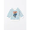 LCW Kids Bej Bisiklet Yaka Çizgili Erkek Çocuk Sweatshirt ve Eşofman Alt 2li