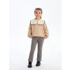 LCW Kids Bej Bisiklet Yaka Uzun Kollu Baskılı Kız Çocuk Sweatshirt ve Tayt 2li Takım