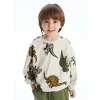 LCW Kids Beyaz Bisiklet Yaka Erkek Çocuk Sweatshirt ve Eşofman Alt 2li