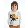 LCW Kids Beyaz Bisiklet Yaka Erkek Çocuk Sweatshirt ve Eşofman Alt 2li