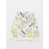 LCW Kids Ekru Baskılı Uzun Kollu Erkek Çocuk Hoodie