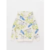LCW Kids Ekru Baskılı Uzun Kollu Erkek Çocuk Hoodie