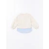 LCW Kids Ekru Bisiklet Yaka Baskılı Kız Çocuk Sweatshirt ve Eşofman Alt 2li Takım