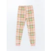 LCW Kids Ekru Bisiklet Yaka Baskılı Uzun Kollu Kız Çocuk Pijama Takımı