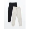 LCW Kids Gri Beli Lastikli Erkek Çocuk Jogger Eşofman Alt 2li