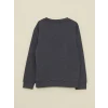 LCW Kids Gri Bisiklet Yaka Baskılı Uzun Kollu Erkek Çocuk Sweatshirt